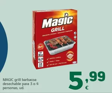 Magic - Grill Barbacoa Desechable Para 3 O 4 Personas
