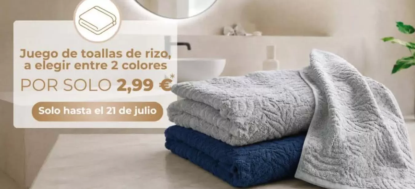 Juego De Toallas De Rizo, A Elegir Entre 2 Colores