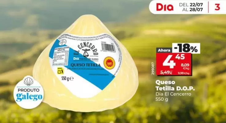 Dia El Cencerro - Queso Tetilla D.O.P.