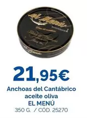 El Menu - Anchoas Del Cantabrico Aceite Oliva