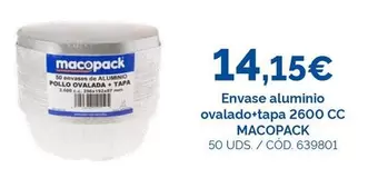Macopack - Envase Aluminio Ovalado+Tapa