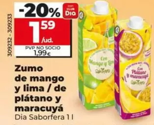 Dia Saborfera - Zumo De Mango Y Lima/ De Platano Y Maracuya