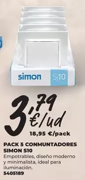 Simon - Pack 5 Conmuntadores S10