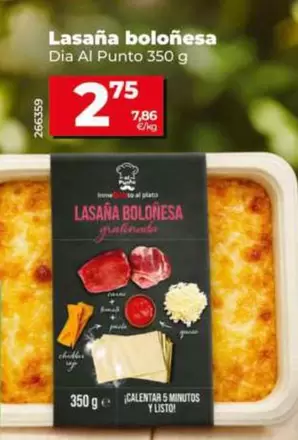 Dia Al Punto - Lasaña Boloñesa