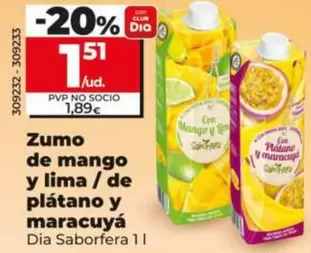 Dia Saborfera - Zumo De Mango Y Lima/De Plátano Y Maracuya