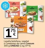 Consum - Lasaña Boloñesa, Vegetal O Canelones De Care