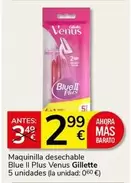 Gillette - Maquinilla Desechable Blue II Plus Venus