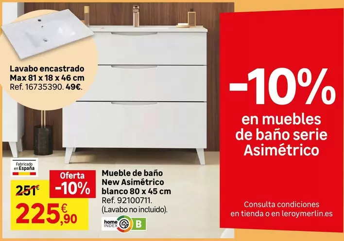 Blanco - Mueble De Baño New Asimétrico
