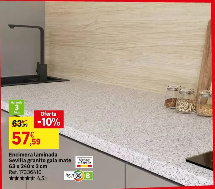 sevilla - Encimera Laminada Sevilla Granito Gala Mate