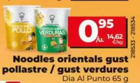 Dia Al Punto - Noodles Orientales Sabor Pollo/ Sabor Verduras