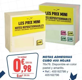 Notas Adhesivas Cubo 400 Hojas