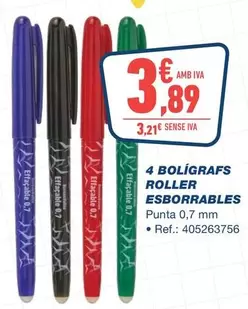 4 Boligrafs Roller Esborrables