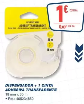 Dispensador + 1 Cinta Adhesiva Transparente