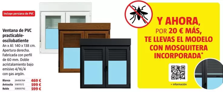 Ventana De PVC Practicable-Oscilobatiente