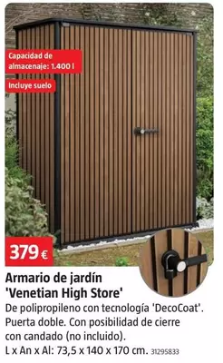 Keter - Armario De Jardín 'Venetian High Store'