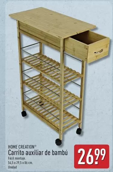 Home Creation - Carrito Auxiliar De Bambu