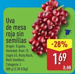 Uva De Mesa Roja Sin Semillas