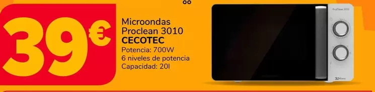 Cecotec - Microondas Proclean 3010