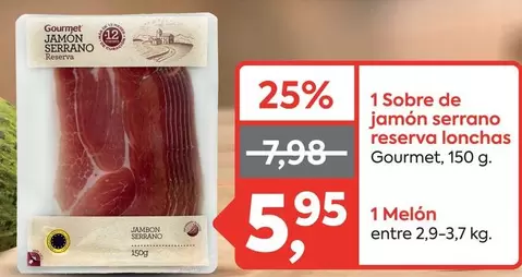 Gourmet - Sobre De Jamon Serrano Reserva Lonchas