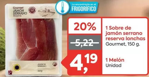 Gourmet - Sobre De Jamon Serrano Reserva Lonchas