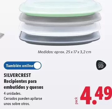 SilverCrest - Recipientes Para Embutidos Y Quesos