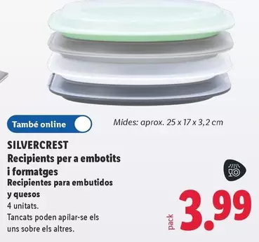 SilverCrest - Recipientes Para Embutidos Y Quesos