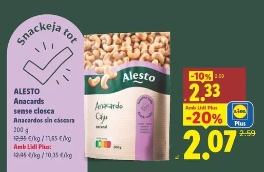 Alesto - Anacardos Sin Cáscara