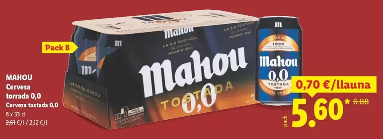 Mahou - Cerveza Tostada 0,0