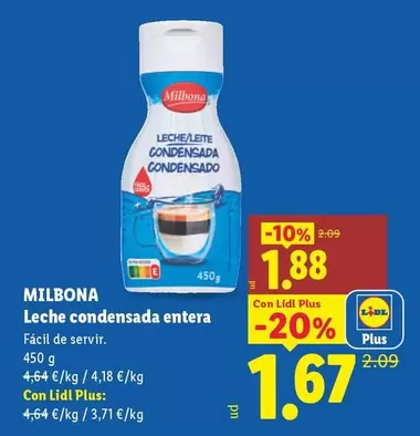 Milbona - Leche Condensada Entera