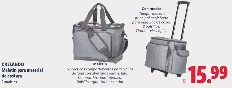 Crelando - Maletín Para Material De Costura