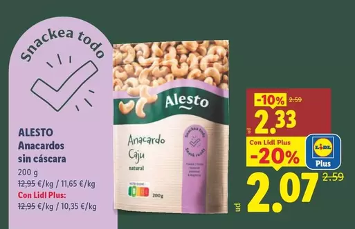 Alesto - Anacardos Sin Cascara
