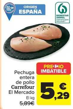carrefour - Pechuga entera de pollo El Mercado