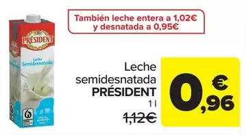 Président - Leche Semidesnatada