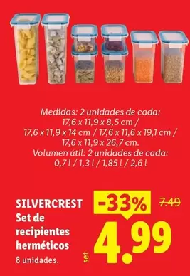 SilverCrest - Set De Recipientes Herméticos