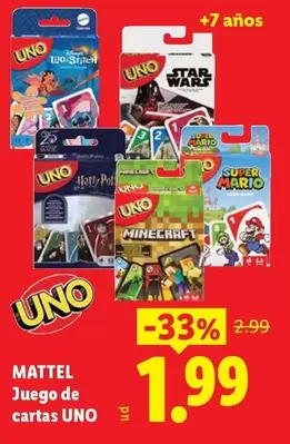 Mattel - Juego De Cartas Uno