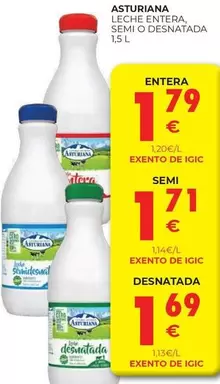 La Asturiana - Leche Entera, Semi O Desnatada