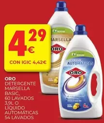 Oro - Detergente Marsella Basic, 60 Lavados