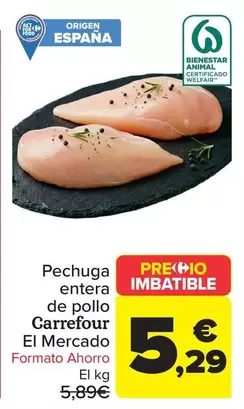 Carrefour El Mercado - Pechuga Entera De Pollo