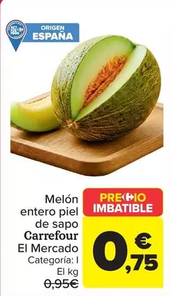 Carrefour El Mercado - Melon Entero Piel De Sapo