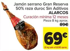 Alarcos - Jamon Serrano Gran Reserva 50% Raza Duroc Sin Aditivos