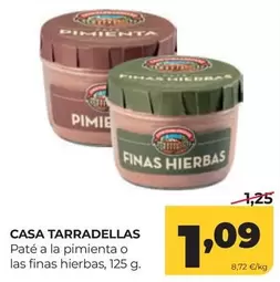 Casa Tarradellas - Pate A La Pimienta O Las Finas Hierbas