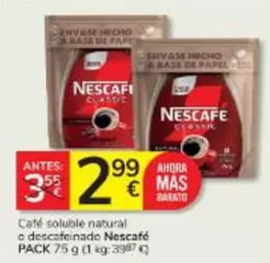 Nescafé - Café Soluble Natural O Descafeinado