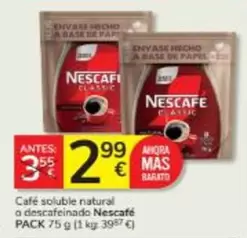 Nescafé - Café Soluble Natural O Descafeinado