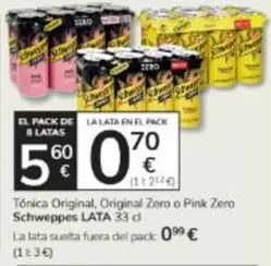 Schweppes - Tonica Original, Original Zero O Pink Zero