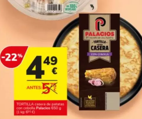 Palacios - Tortilla Casera De Patatas Con Cebolla