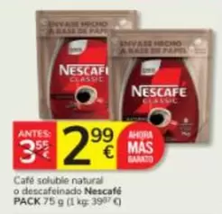 Nescafé - Café Soluble Natural O Descafeinado
