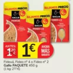 Pastas Gallo - Fideua, Fideo N° 4 O Fideo N° 2