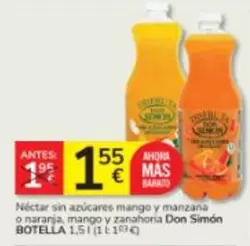 Mas - Néctar Sin Azúcares Mango Y Manzana O Naranja Mango Y Zanahoria Don Simón