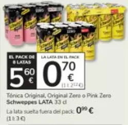 Schweppes - Tonica Original, Original Zero O Pink Zero