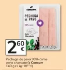 Consum - Pechuga De Pavo 90% Carne Corte Charcuteria